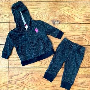 Carhartt, Size 6 mo, Black w/ shimmer